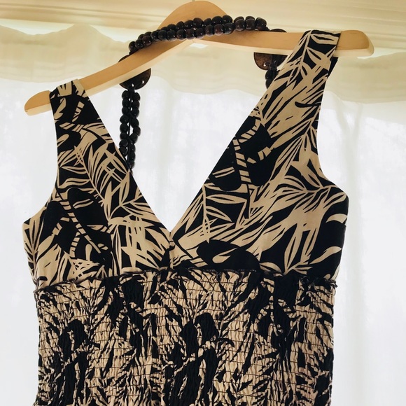 Inc Tropical Leaf Dress with 🥥 Coconut Belt - Picture 1 of 6
